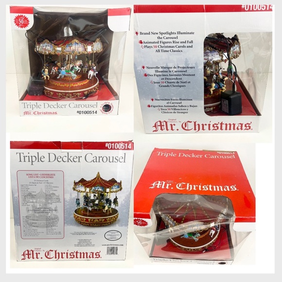 Mr. Christmas Triple Decker Carousel Music Box - Picture 14 of 16